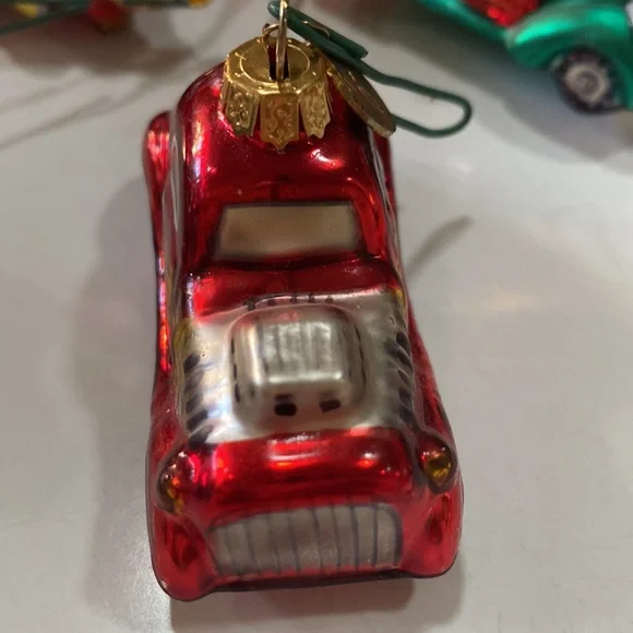Department 56 blown glass Christmas 6 🚘 car 🚗 German vintage tree 🌲 ornaments - Picture 8 of 16